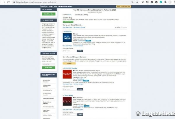 L'agence de presse internationale « Trend » a pris la troisième place dans le classement des ressources médiatiques les plus consultées en Europe