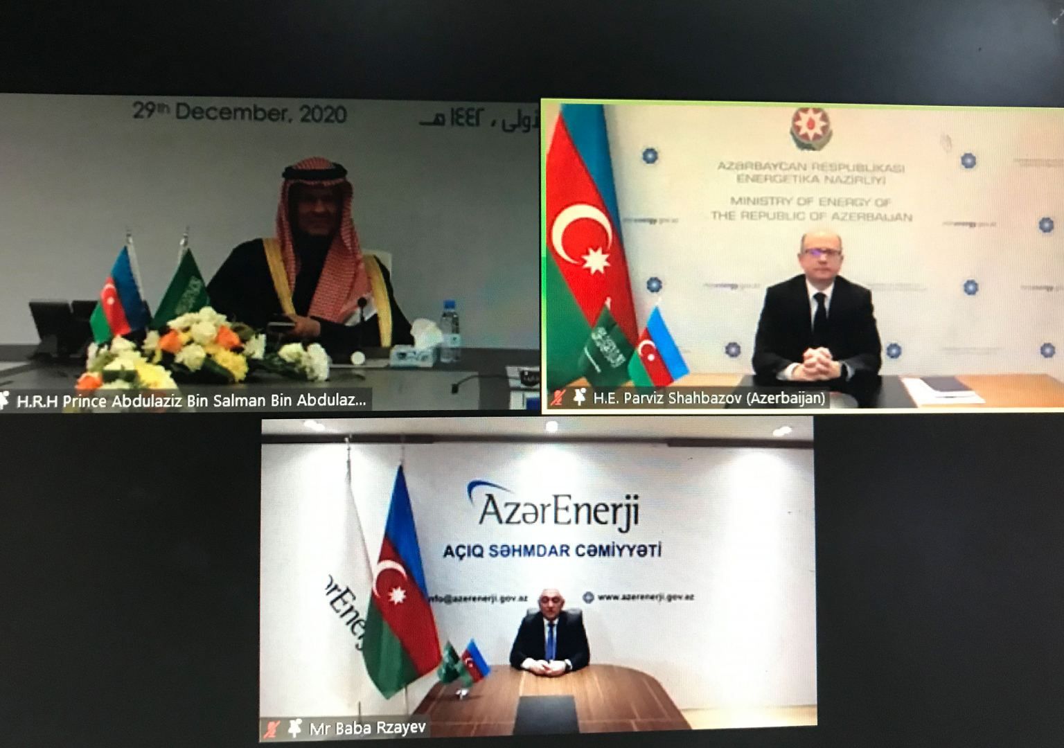 Le Ministère azerbaïdjanais de l'Énergie, l'entreprise « Acwa Power » du Royaume d'Arabie Saoudite et la SAO « Azerenerji » ont signé des accords sur le projet de construction d'un parc éolien (PHOTO)