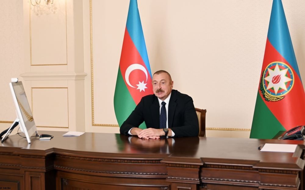 Le président Ilham Aliyev s’entretient en visioconférence avec le président du Forum économique mondial