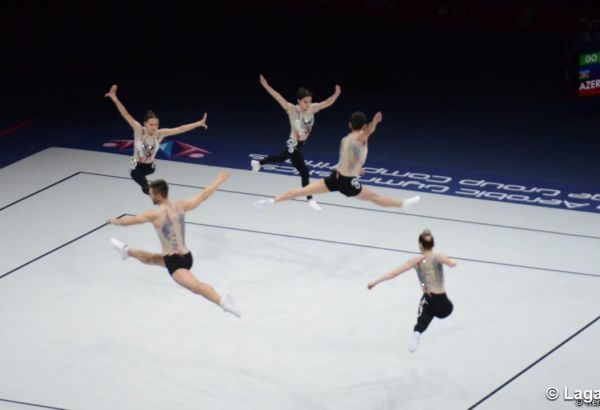 L'équipe azerbaïdjanaise s'est qualifiée pour les finales parmi les groupes au 16e championnat du monde de gymnastique aérobic à Bakou - PHOTO