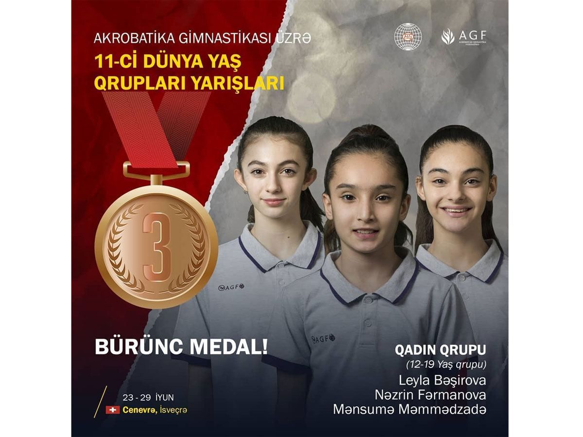 Suisse : des gymnastes azerbaïdjanaises remportent le bronze aux Championnats du Monde de Gymnastique Acrobatique à Genève