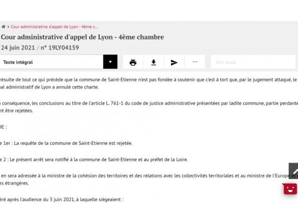 Le tribunal administratif de Lyon annule la "charte d'amitié" signée en 2015 à l'instigation du lobby arménien entre les villes françaises de Saint-Étienne, Bourg-lès-Valence, Décines-Charpieu et les villes azerbaïdjanaises de Choucha et Khodjavend