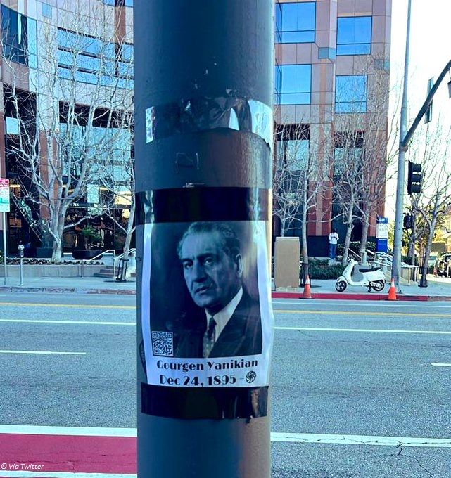 DES PHOTOS D'UN TERRORISTE ARMÉNIEN PLACARDÉES DEVANT LE CONSULAT D'AZERBAÏDJAN À LOS ANGELES