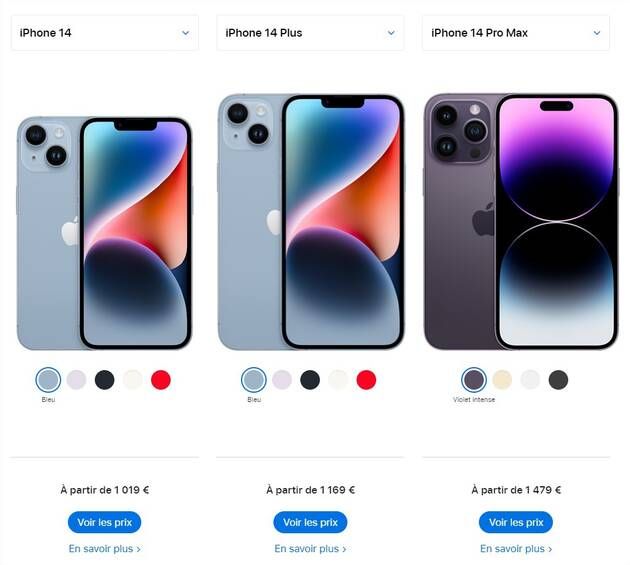 Les prix des nouveaux iPhone 14 | APPLE