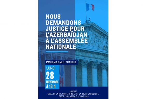 DES REPRÉSENTANTS DE LA DIASPORA AZERBAÏDJANAISE ORGANISENT UNE MANIFESTATION À PARIS.