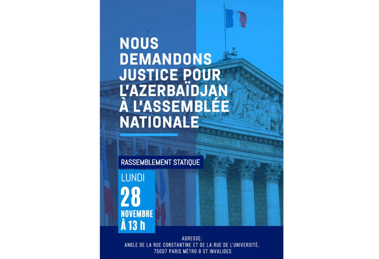 DES REPRÉSENTANTS DE LA DIASPORA AZERBAÏDJANAISE ORGANISENT UNE MANIFESTATION À PARIS.