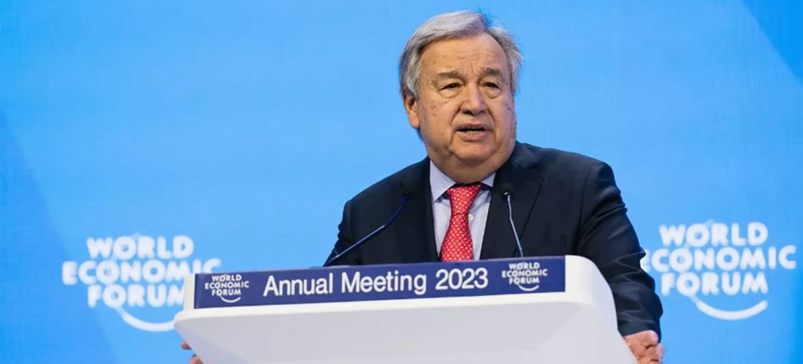 À DAVOS, LE CHEF DE L’ONU DÉPLORE "L’ÉTAT DÉPLORABLE" DU MONDE, DE LA CRISE CLIMATIQUE AUX GUERRES