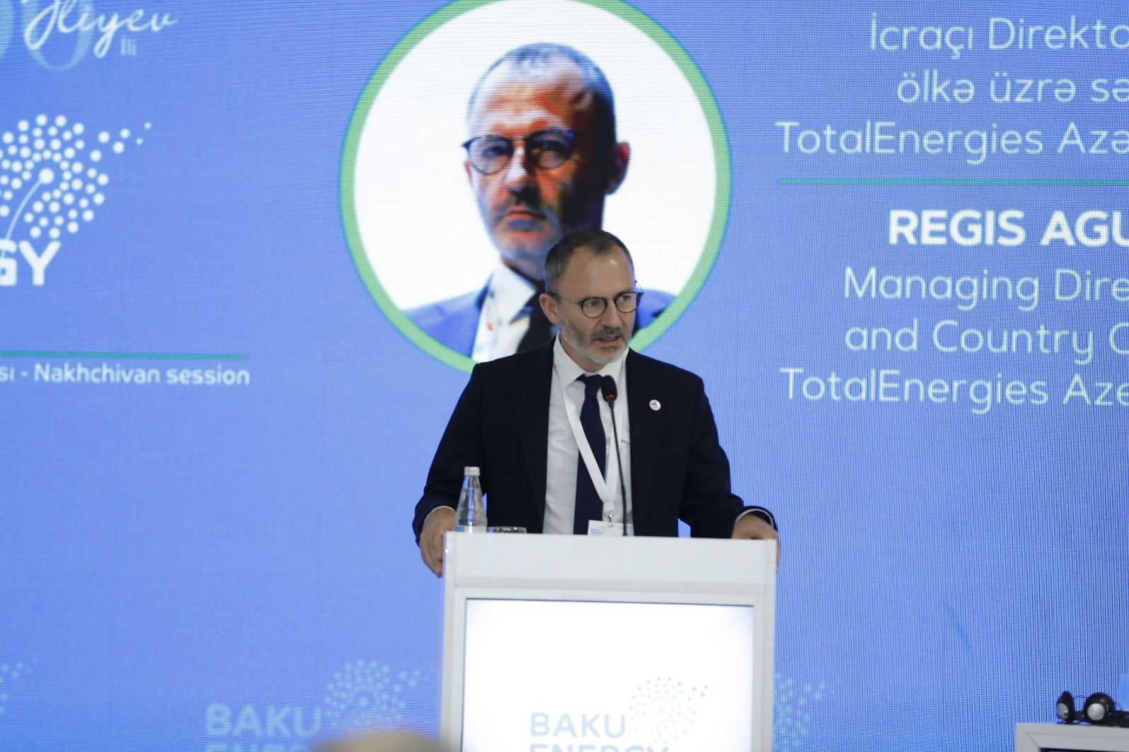 Régis Agut, Directeur général de TotalEnergies Azerbaidjan, au Forum de l'énergie de Bakou, le 3 juin 2023