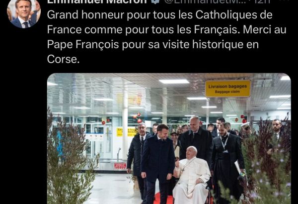 LE PAPE FRANÇOIS SE REND POUR LA PREMIÈRE FOIS EN CORSE FRANÇAISE