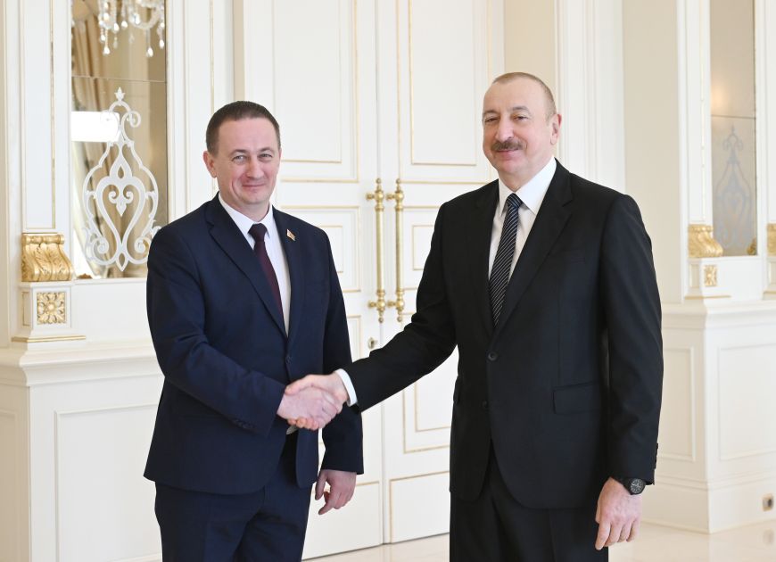 LE PRÉSIDENT DE L'AZERBAÏDJAN REÇOIT LE PREMIER MINISTRE DU BELARUS