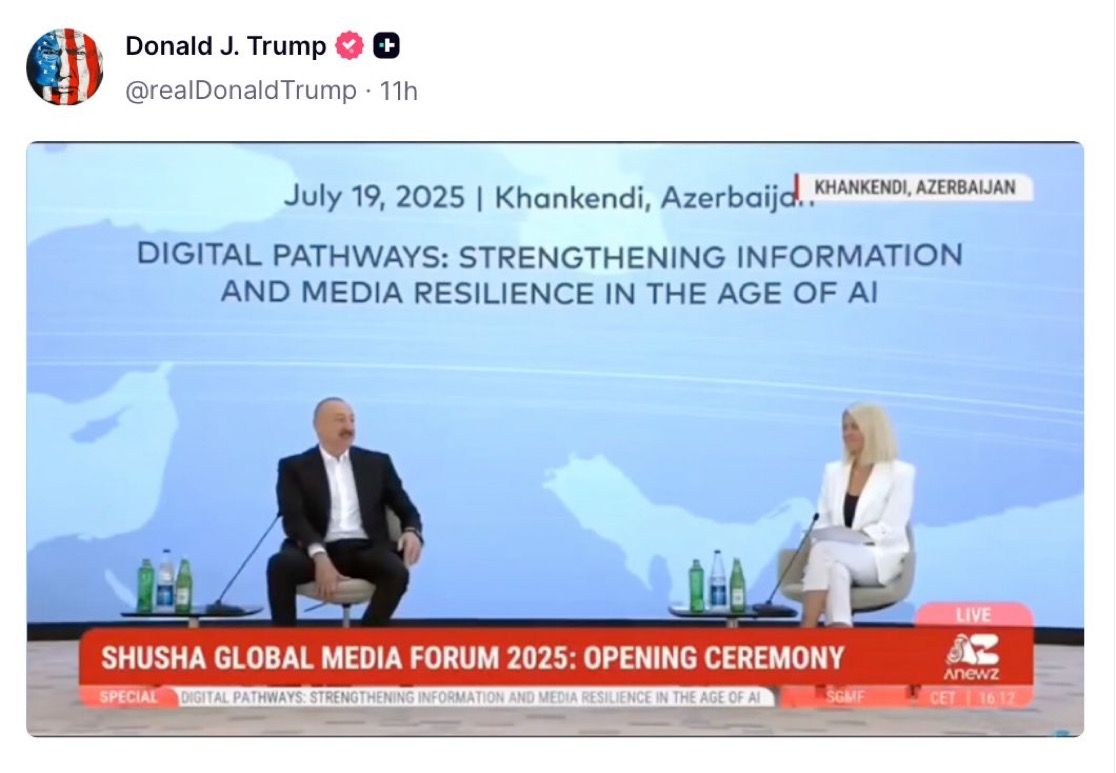 LE PRÉSIDENT AZERBAÏDJANAIS SOUHAITE DU SUCCÈS À DONALD TRUMP ET RÉAFFIRME SON SOUTIEN AU PARTENARIAT AVEC LES ÉTATS-UNIS