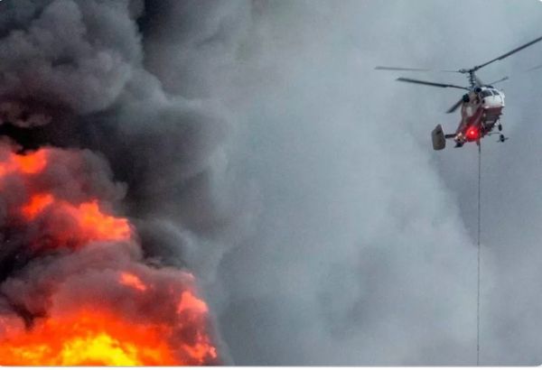 L'AZERBAIDJAN DEPLOIE DES HELICOPTERES POUR LUTTER CONTRE UN INCENDIE DE FORET A KELBADJAR ET LATCHINE